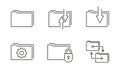 File and Folder line icon set. Document organize. Vector illustration.